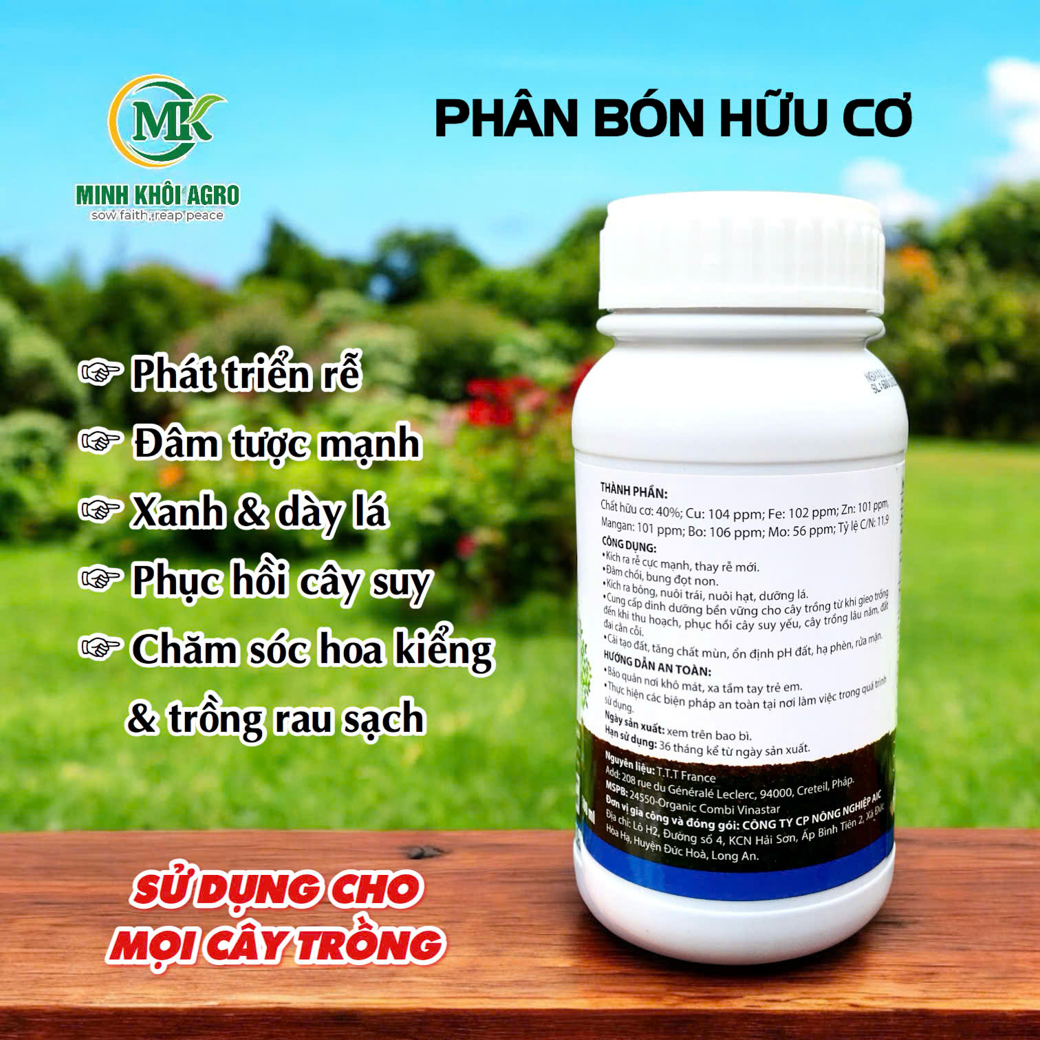 Phân bón hữu cơ F2F Plus - Chai 500ml